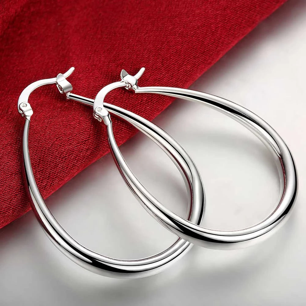Elegant Silver Hoop Earrings
